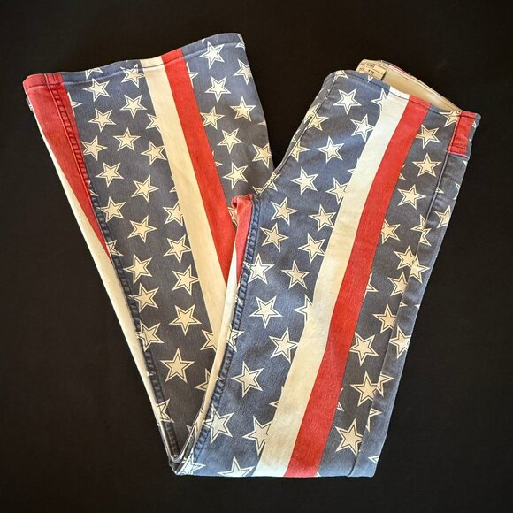 NWOT Free People Penny Pull-On Printed Flare Jeans Sz 28 - Picture 7 of 16